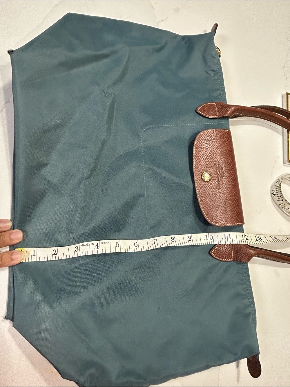 Longchamp Le Pliage Original Large Nylon Shoulder Tote Steel Blue/Grey*See Pics - Picture 2 of 14